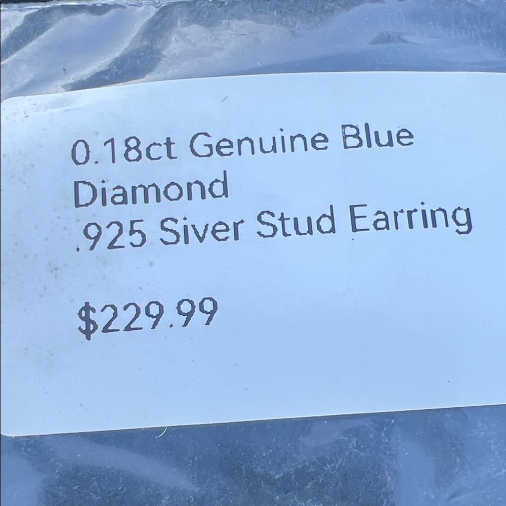 0.18ct Blue Diamond Silver Stud Earring | SS925